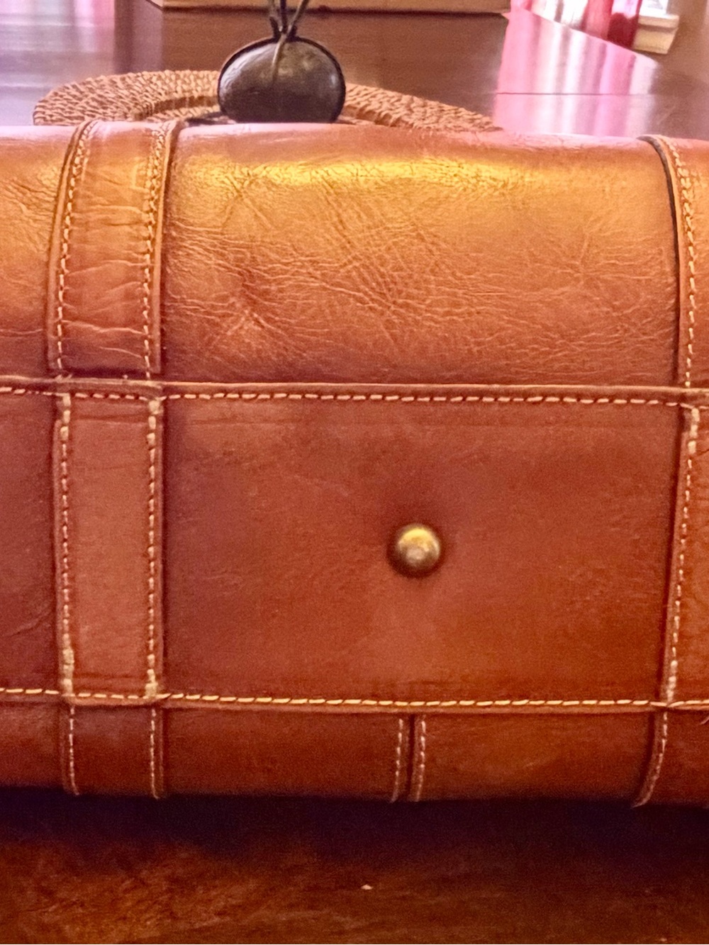 PATRICIA NASH TAN/BROWN VIENNA SATCHEL LEATHER LARGE BAG PURSE - Picture 7 of 10